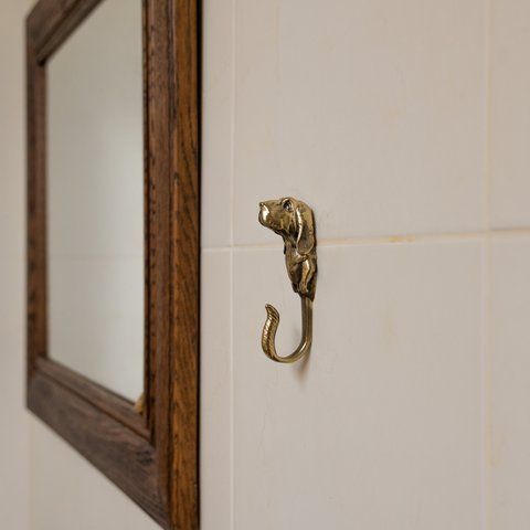 Настінний гачок ручної роботи з латуні "Бассет Хаунд" 8001653670083 фото
