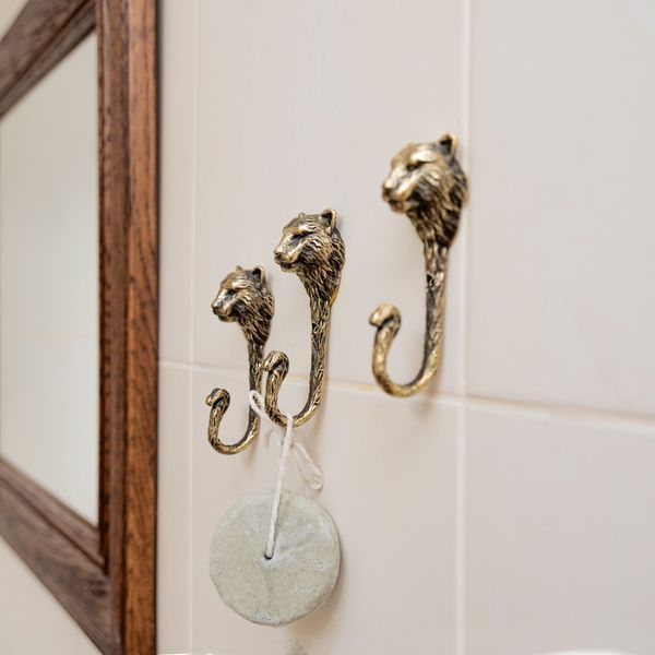 Настінний гачок ручної роботи з латуні "Тигр" 7875923116227 фото